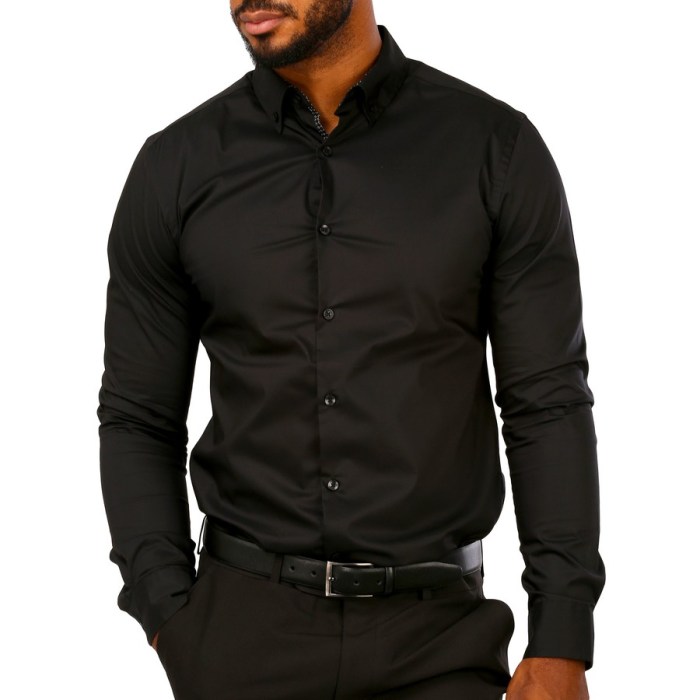 Black dress shirt for men