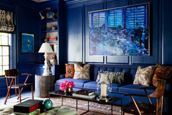 How to decorate a blue living room