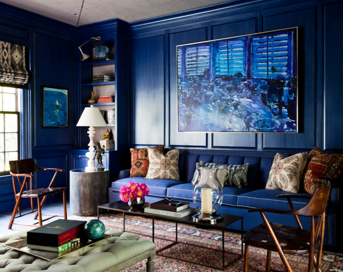 How to decorate a blue living room