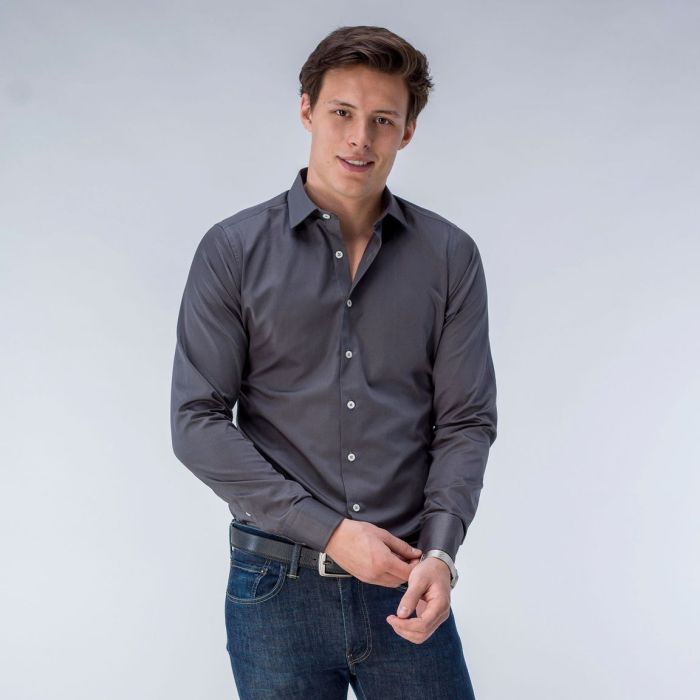 Grey dress shirts mens