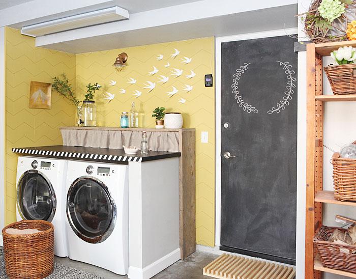 How to decorate laundry room in garage