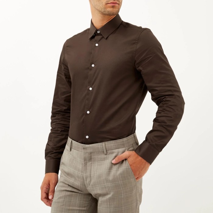 Mens chocolate brown dress shirt